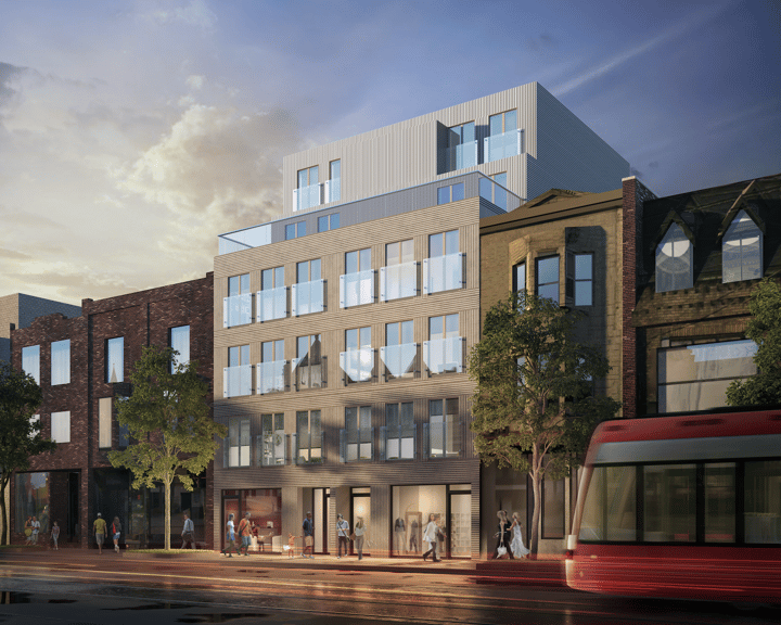 Six storey avenue townhome on a transit route in Toronto